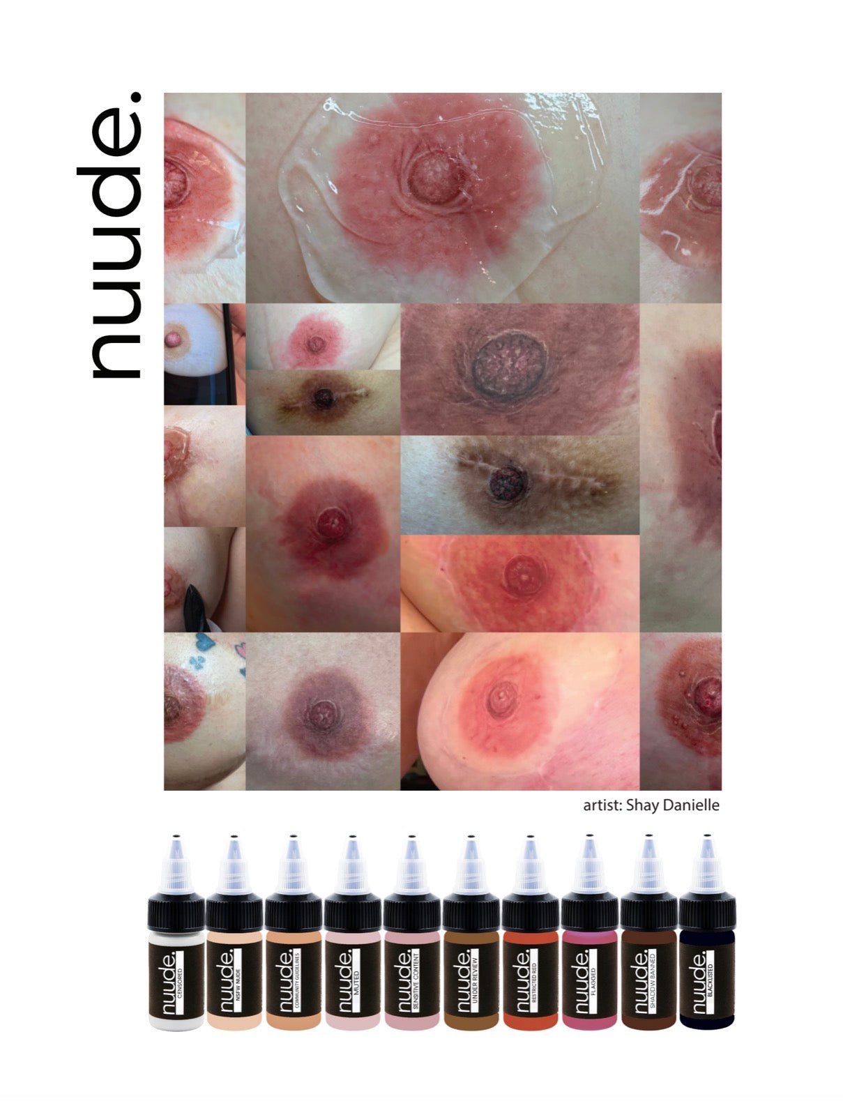 Nuude. Areola + Paramedical Tattoo Full Set of 10 (0.5oz)