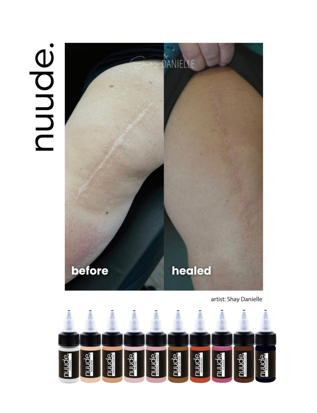 Nuude. Areola + Paramedical Tattoo Full Set of 10 (0.5oz)