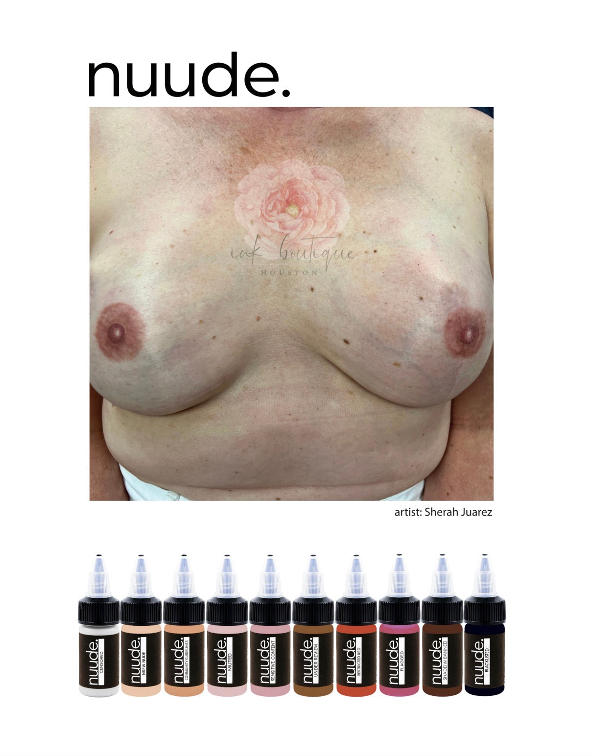 Nuude. Areola + Paramedical Tattoo Full Set of 10 (0.5oz)