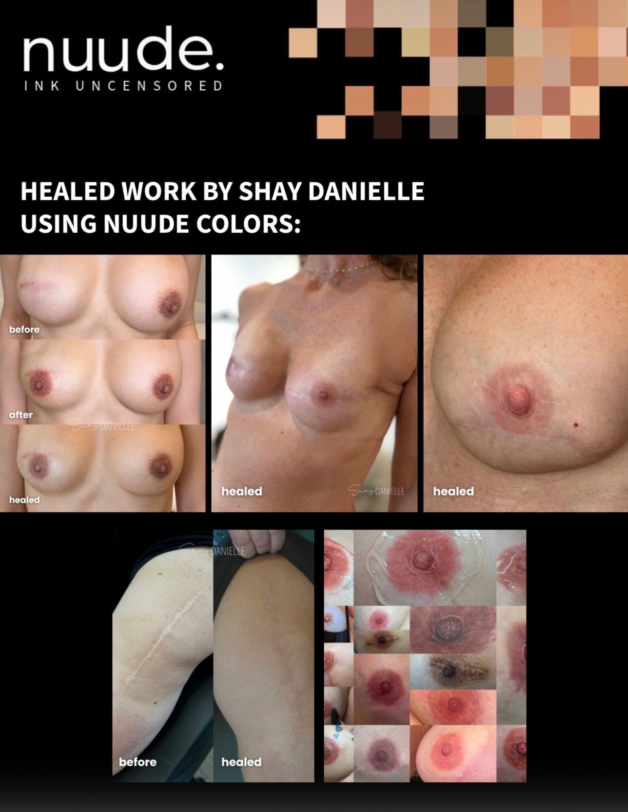 Nuude. Areola + Paramedical Tattoo Full Set of 10 (0.5oz)