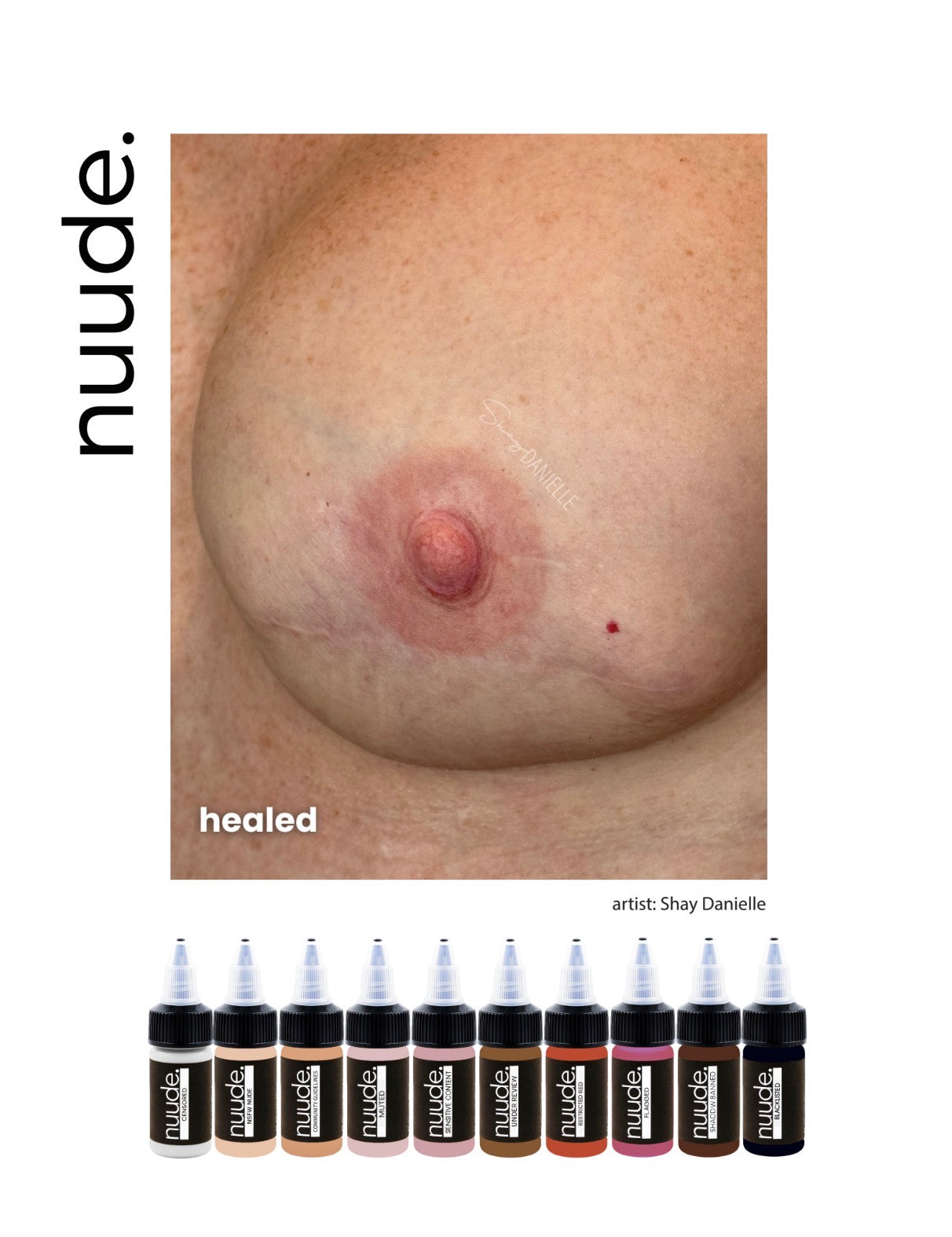 Nuude. Areola + Paramedical Tattoo Full Set of 10 (0.5oz)