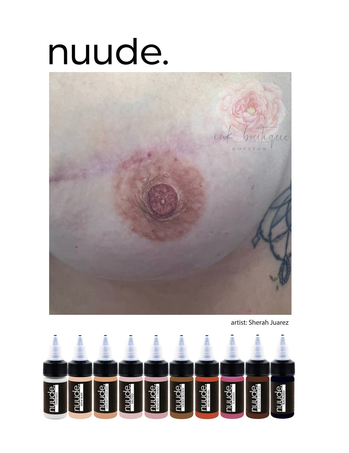 Nuude. Areola + Paramedical Tattoo Full Set of 10 (0.5oz)