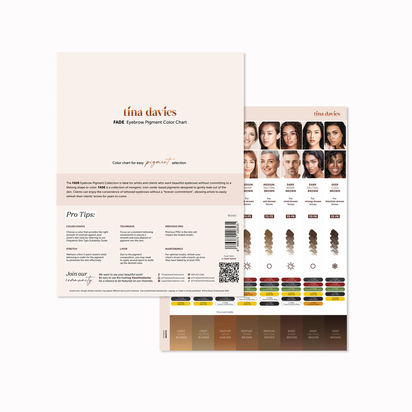 Tabla de colores de pigmentos para cejas FADE