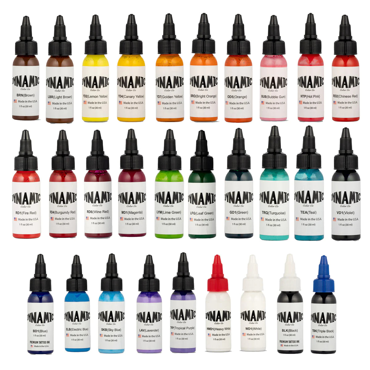 DYNAMIC TATTOO INK MASTER COLLECTION 1OZ COLOR SET