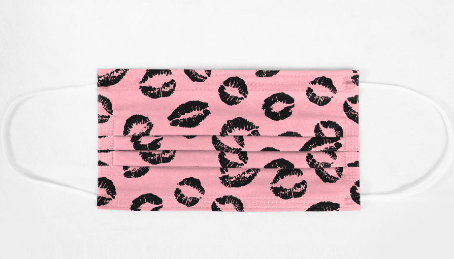 LIP PRINT DISPOSABLE FACE MASKS