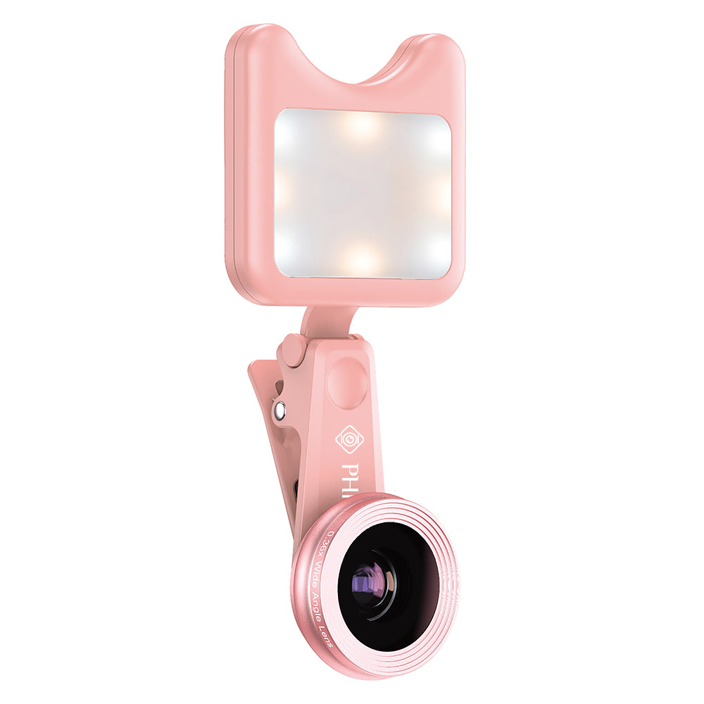 LENTE PARA SELFIE PHIXPIX "KITTY" 2 EN 1 ROSA