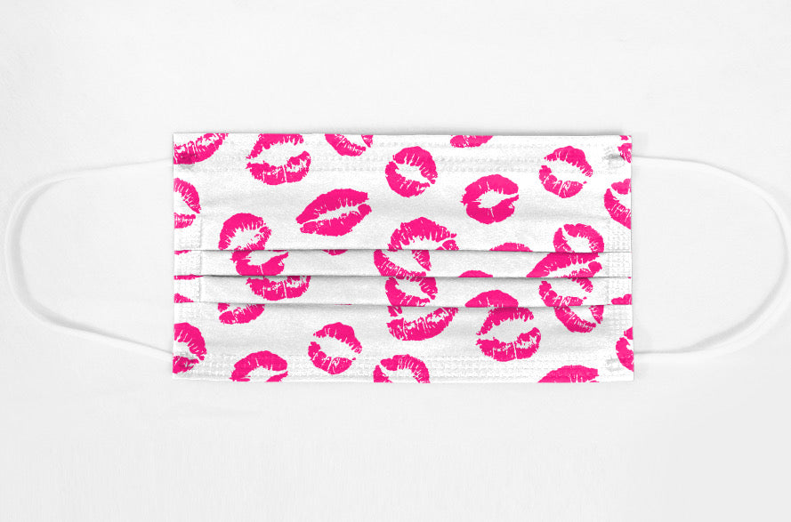 LIP PRINT DISPOSABLE FACE MASKS