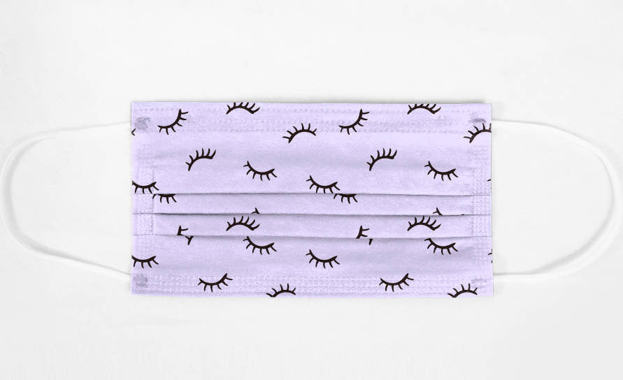 LASH PRINT DISPOSABLE FACE MASKS
