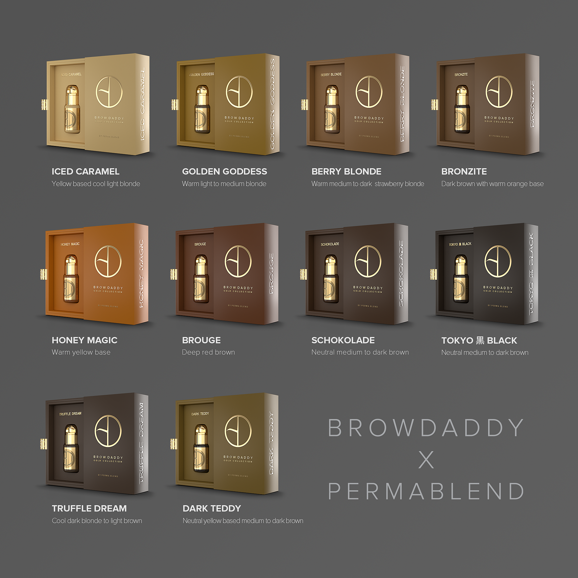 BROW DADDY GOLD COLLECTION SINGLE PIGMENTS - LIMITED EDITION